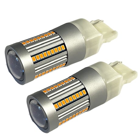12Ｖ /T20 / SMD66連 /ハイフラ防止抵抗内蔵 /シングル球/オレンジ/2個/LED/前面プロジェクターレンズ/互換品