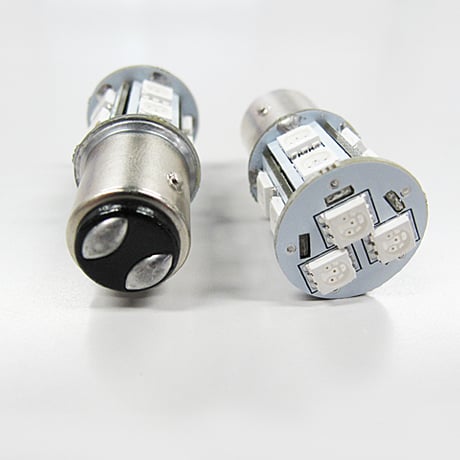 S25 / 180° /  3チップ SMD / 13連 / ダブル球 / レッド 赤  / 2個セット / LED / 互換品
