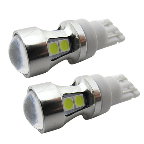 12V 24V / T10 / 50W / SMD合計10個  正面プロジェクターレンズ / 白 / 無極性/2個/LED/互換品