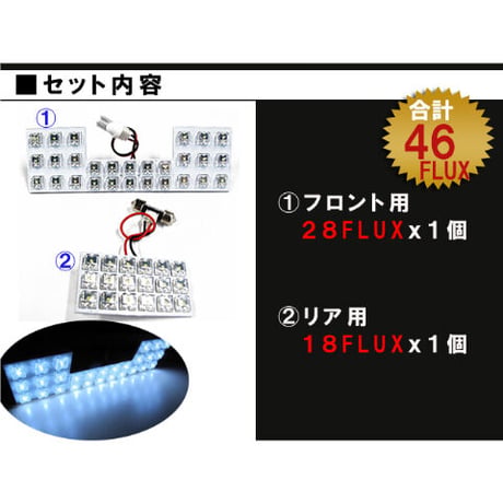 エブリイワゴン (DA64W/DA17W) *標準ルーフ用* / ルームランプセット /2p /FLUX46発 /エブリィ/互換品