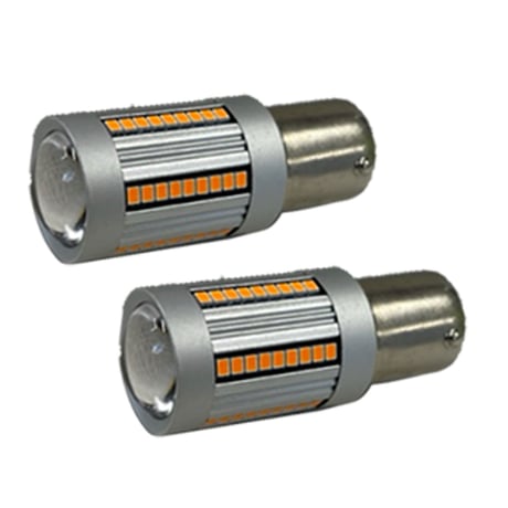 12V /Ｓ25/SMD66連 ハイフラ防止抵抗内蔵 /シングル球 180度/オレンジ/2個/前面プロジェクターレンズ/互換品
