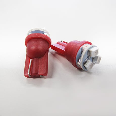 T10 / SMD 6連 / ウェッジ球 / 赤 / LED / 2個セット / ショートボディでスペースの少ない場所に /互換品