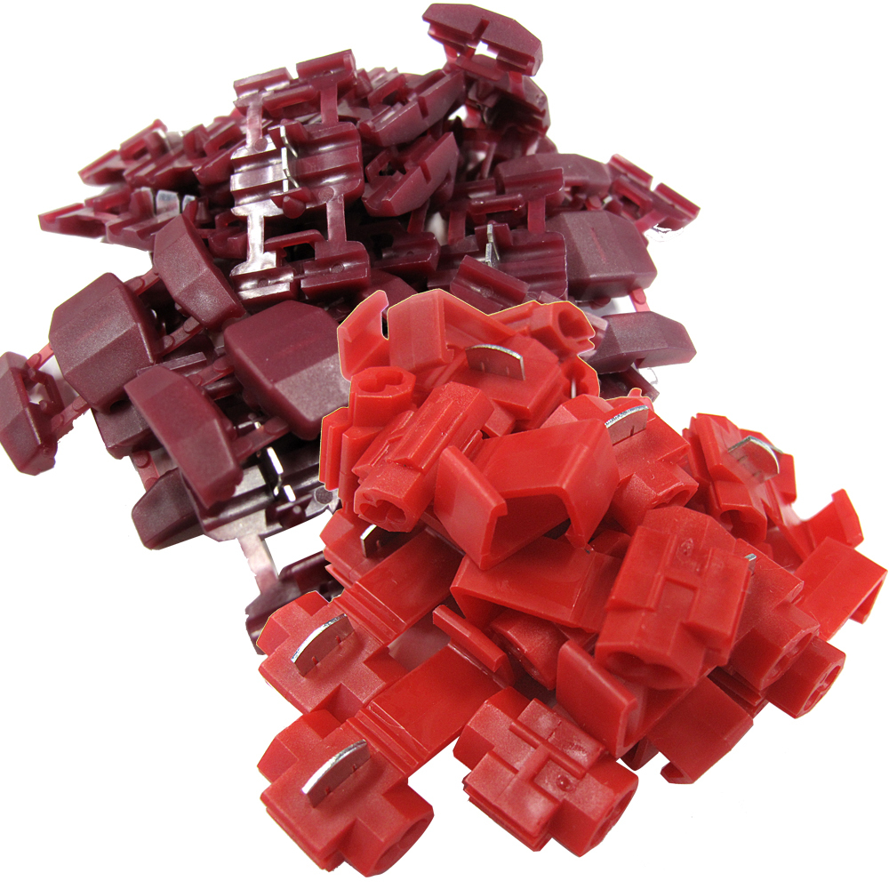 エレクトロタップ 赤 /お得な50個セット (2種類×各25個)/適合電線