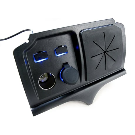 USB・シガーソケット増設キット/フィット用 (GP5・GK3/4/5/6)/LED：ブルー/アクサリBOX付き/互換品