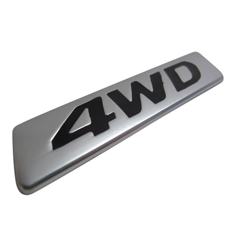 mj200 / 4WD / メタルエンブレム / シルバーベース / 文字 黒 / 83x20mm / 互換品