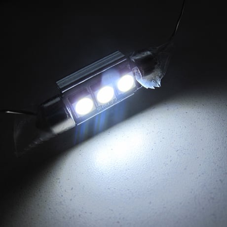 T10 / 37mm　枕型 / キャンセラー内蔵 / 3SMD /  無極性 /白 /2個/LED/輸入車ＣＡＮＢＵＳ対応/互換品