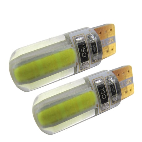 Ｔ10 / 12LED /  COBチップ / 透明シリコンコーティング / 白 / 2個セット / LED / 互換品