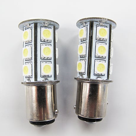 S25 / 18連 LED / ダブル球 180°/ 白 /  3チップ SMD / 2個セット/ 超高輝度 / 互換品