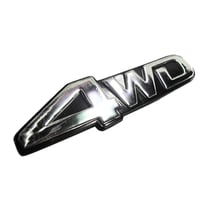 mj074 / 4WD / エンブレム / 黒ベース 全文字シルバー / Mサイズ / 132x35mm / 互換品