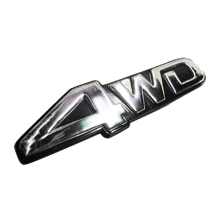 mj074 / 4WD / エンブレム / 黒ベース 全文字シルバー / Mサイズ