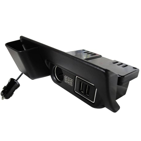 ハイエース 200系 / 電圧計付き USB・シガーソケット増設キット /灰皿部分に！ / LED：ブルー / 互換品