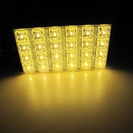 12V/汎用 ルームランプ / FLUX /LED 24連/温暖色 電球色/３種アタッチメント付き/ 31mm/BA9S/T10 /互換品