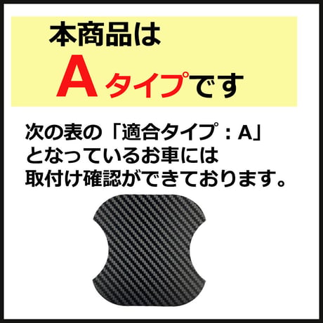 汎用 マグネットタイプ/ ドアハンドルプロテクター 4枚 / Aタイプ / カーボン調 / 互換品