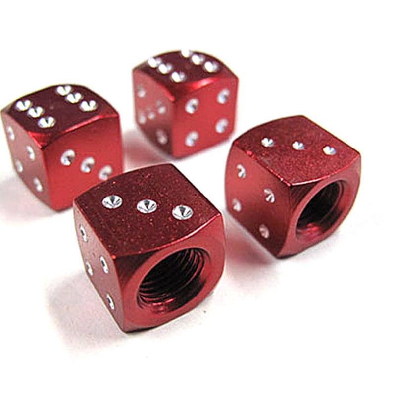 サイコロ型 / エアバルブキャップ / 4個セット / レッド