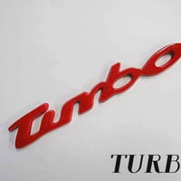 mj073/ ターボ Turbo  / 文字エンブレム / 赤 / Mサイズ：135x22mm / プラスチック仕様/互換品