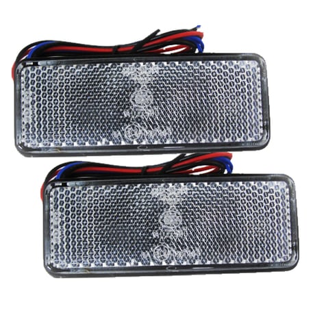 12V車用 / 汎用 LEDリフレクター / 角型 / 白レンズ 白LED  / 2個セット / スモール・ブレーキ連動 /互換品