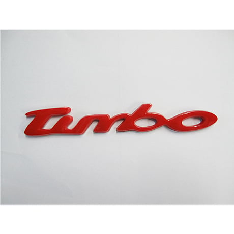 mj073/ ターボ Turbo  / 文字エンブレム / 赤 / Mサイズ：135x22mm / プラスチック仕様/互換品