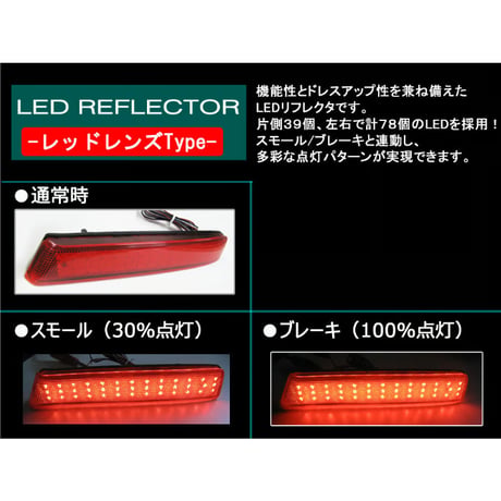 LEDリフレクター / レッドクレンズ /N-WGNカスタム (JH1/2系 H25.1～) 左右2個 /LED合計78発/互換品
