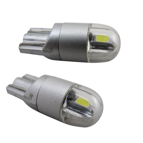 12V 24V/ Ｔ10 / 10W / SMD 2連 / 透明レンズ付き / 白 / 台座：シルバー / 2個 /LED/互換品