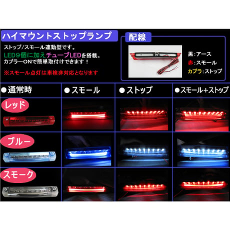 30系 アルファード ヴェルファイア /ハイマウントストップランプLED/スモーク/ LEDチューブ LED9発 /互換品/送料無料