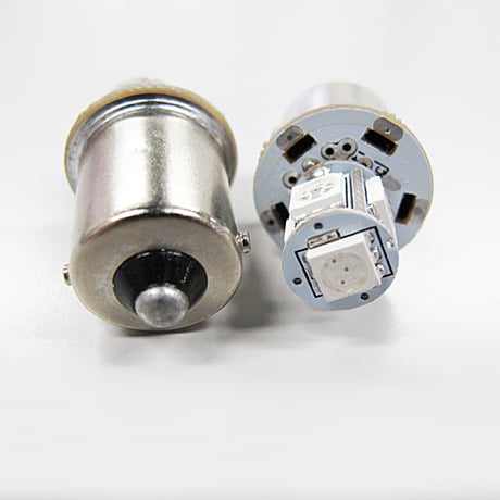 12V用 / S25 / 180° / 3チップ SMD / 5連 / シングル球 / オレンジ / 2個セット/ LED/互換品
