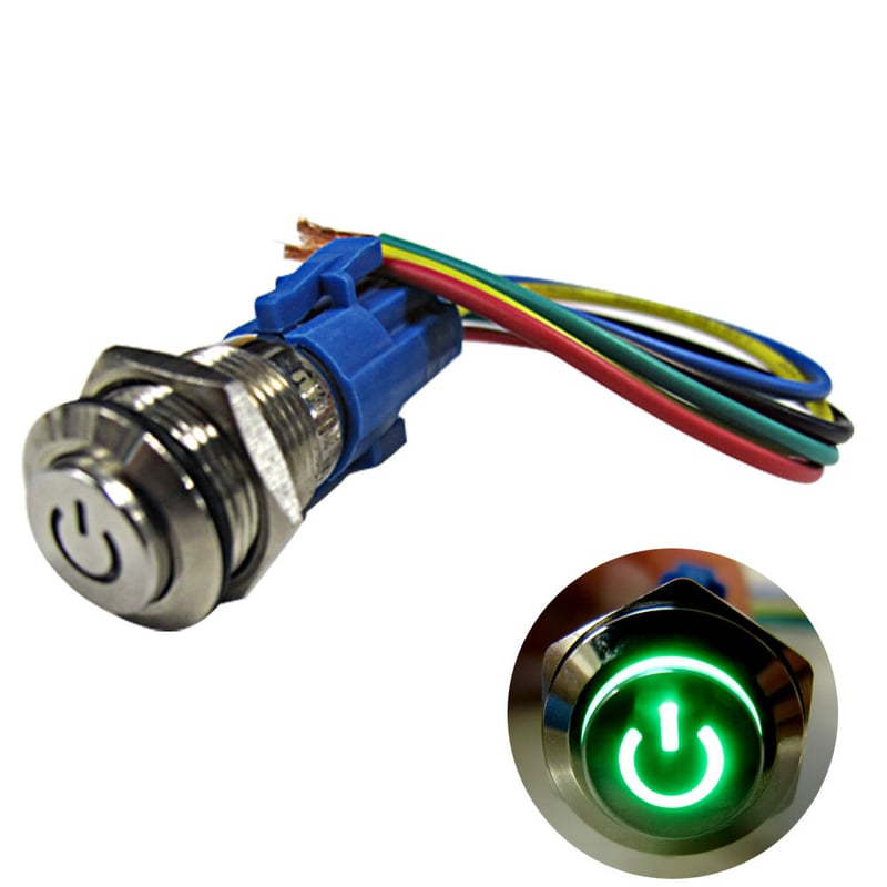 LEDイルミ内蔵 / 埋め込み式プッシュスイッチ (小) (ON/OFF