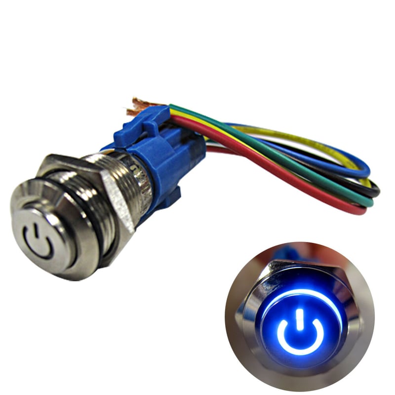 LEDイルミ内蔵 / 埋め込み式プッシュスイッチ (小) (ON/OFF LEDイルミ内蔵 / 埋め込み式プッシュスイッチ (小) (ON/OFF