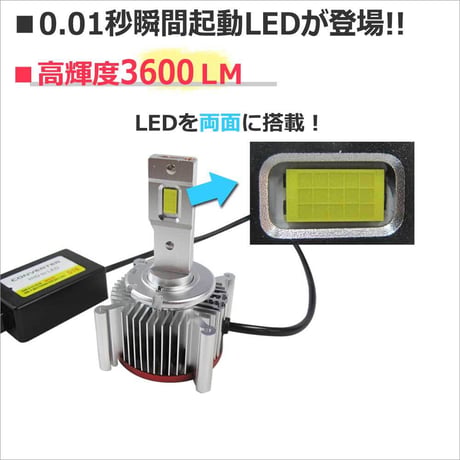 LED D1S 3600LM / 6000K /冷却ファン内蔵 / 半年保証 / 互換品 / 純正交換型