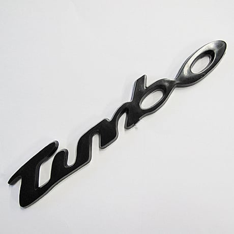 mj072/ ターボ Turbo  / 文字エンブレム / 黒 / Mサイズ：135x22mm / プラスチック仕様/互換品