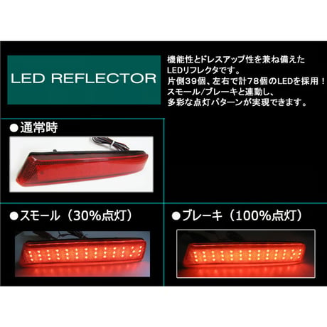LEDリフレクター /レッドレンズ/N-BOX N-BOX＋(JF1/JF2系 H23.12-)左右2個/LED合計78発/互換品