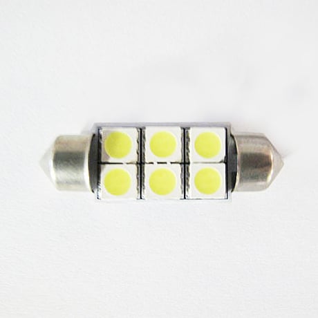T10 / 37mm /  6SMD / 白 / 2個セット/ LED / ルーム球などに / 互換品