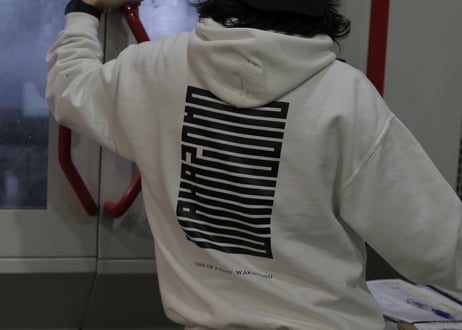 "WAKAZONO" white Heavy Blend 8.0 oz Hooded Sweatshirt