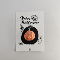 手作り作品★ハロウィンジュエリー★パンプキンヘッドストラップ【期間限定】