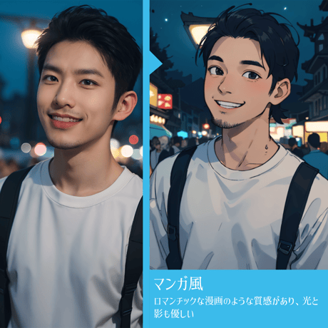 【ダンセイの一人写真】AI技術結合・写真加工サービス
