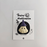 手作り作品★ハロウィンジュエリー★ゴーストブローチ【期間限定】
