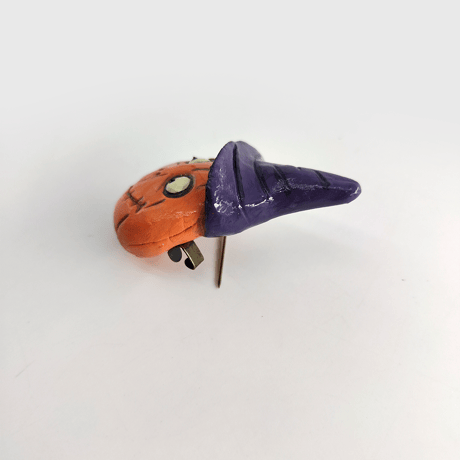 手作り作品★ハロウィンジュエリー★パンプキンヘッドブローチ【期間限定】