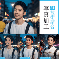 【ダンセイの一人写真】AI技術結合・写真加工サービス