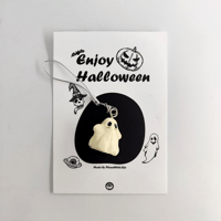 手作り作品★ハロウィンジュエリー★ゴーストストラップ【期間限定】
