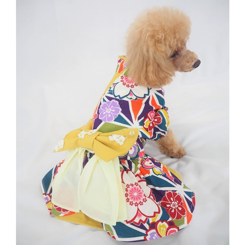 和柄ワンピース 犬 猫 | LEAandRIO