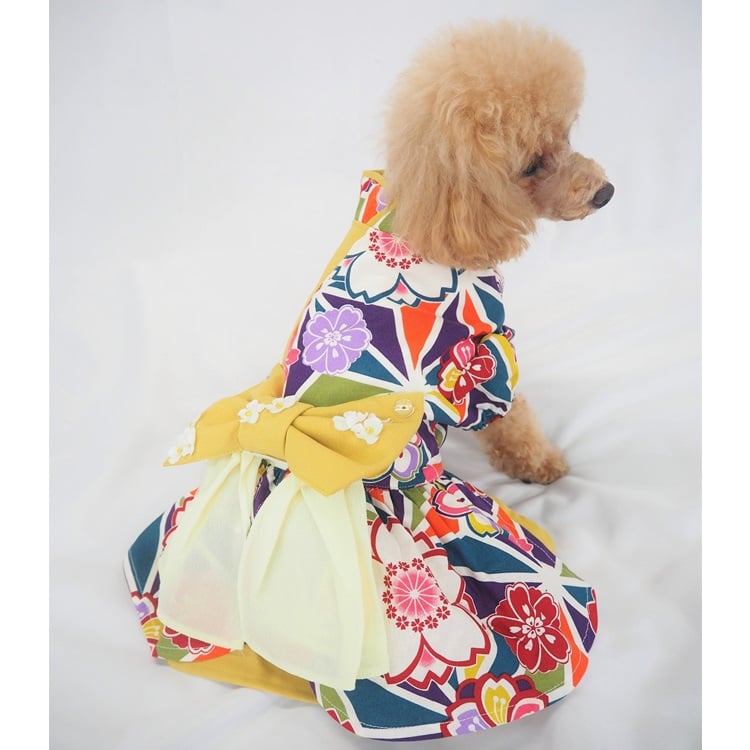 和柄ワンピース 犬 猫 | LEAandRIO