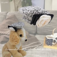 ツイードのベレー帽 犬 猫