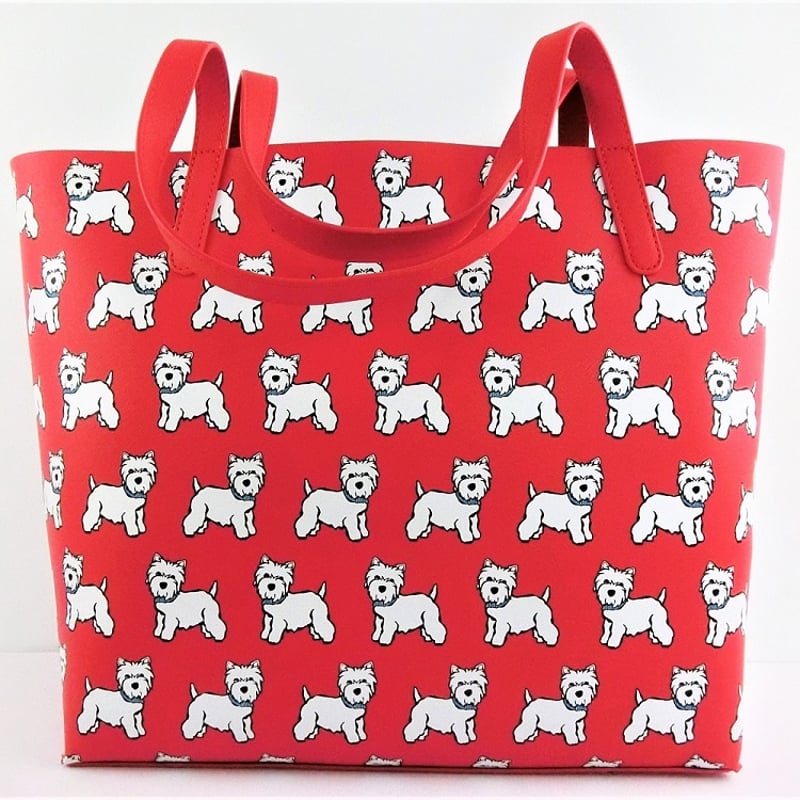 マークテトロ　marc tetro 犬イラスト トートバッグ レッド　レイ マークテトロ marc tetro 犬イラスト トートバッグ レッド レイ