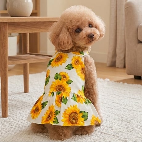 ひまわりワンピース 犬 猫