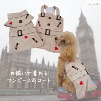 トレンチ風ワンピース・コート 犬 猫