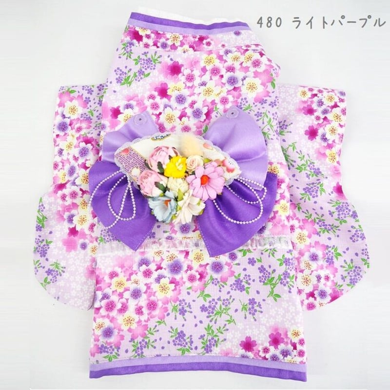 犬服 ハンドメイド 着物 Sサイズ 花柄 パープル 公式オンラインショップ
