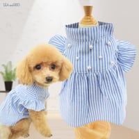 ストライプ柄ワンピース 犬 猫