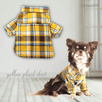 チェック柄シャツ 犬 猫
