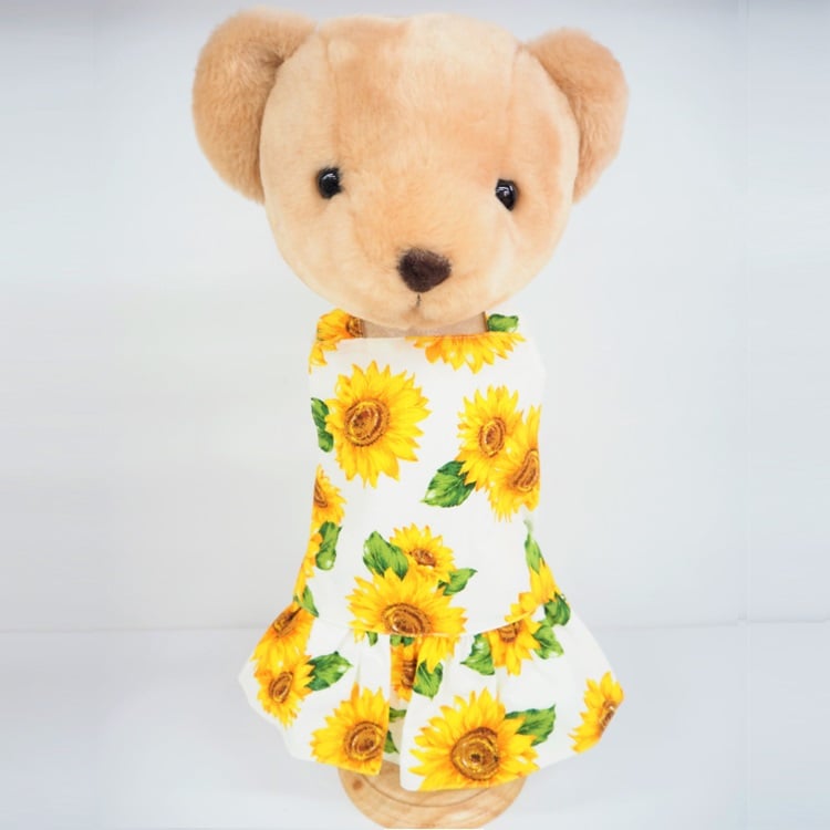 ひまわりページ犬服　猫服　ハンドメイド　ワンピース　わんちゃん ひまわりワンピース 犬 猫 | LEAandRIO