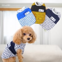 幾何学模様柄のトップス 犬 猫
