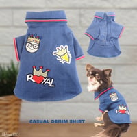 ネイビーシャツ 犬 猫